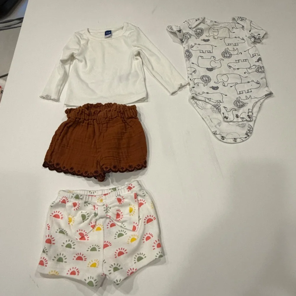 Baby Girl Clothes Lot 3-6M Old Navy Carter's Boho Safari Sunrise 4pc